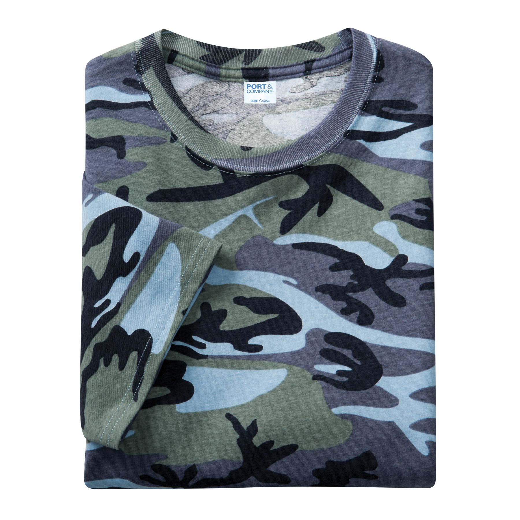 Woodland Blue Camo/Gray Blank Fold View
