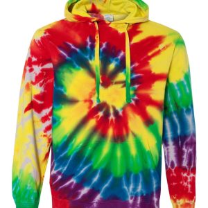 Dyenomite Multi-Color Spiral Pullover Hooded Sweatshirt