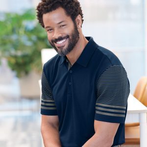Adidas® Striped Sleeve Polo