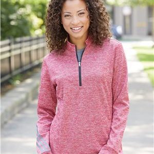 Adidas Women's Brushed Terry Heathered Quarter Zip Pullover