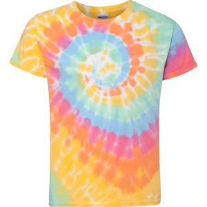 Dyenomite Apparel Youth Multi-Color Spiral Tie-Dyed T-Shirt