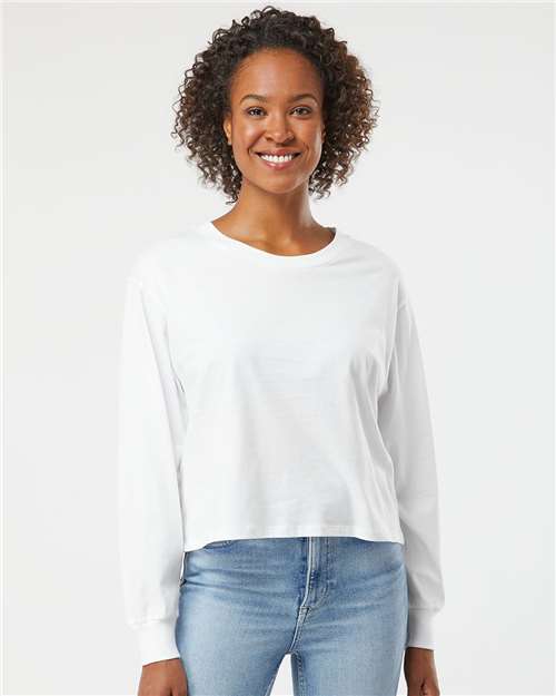 Alternative® Women's Long Sleeve Cotton Jersey Crop Tee