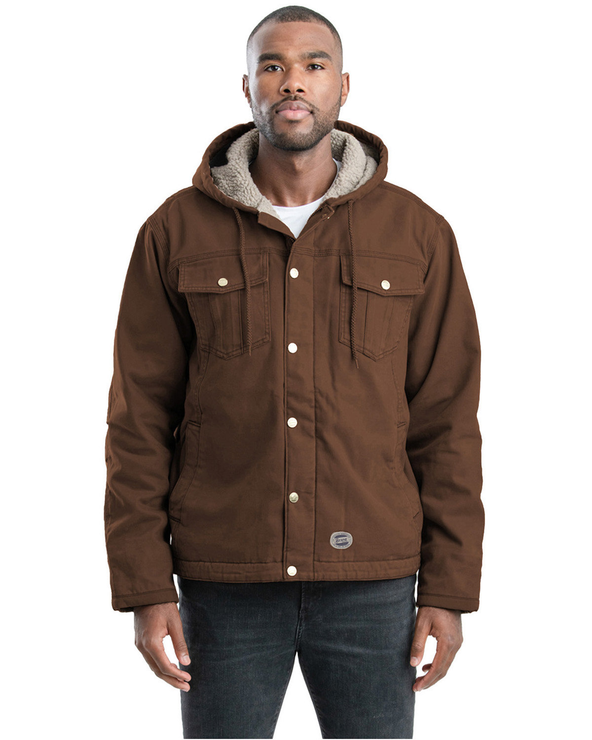 Berne Apparel Men's Vintage Washed Sherpa-Lined Hooded Jacket