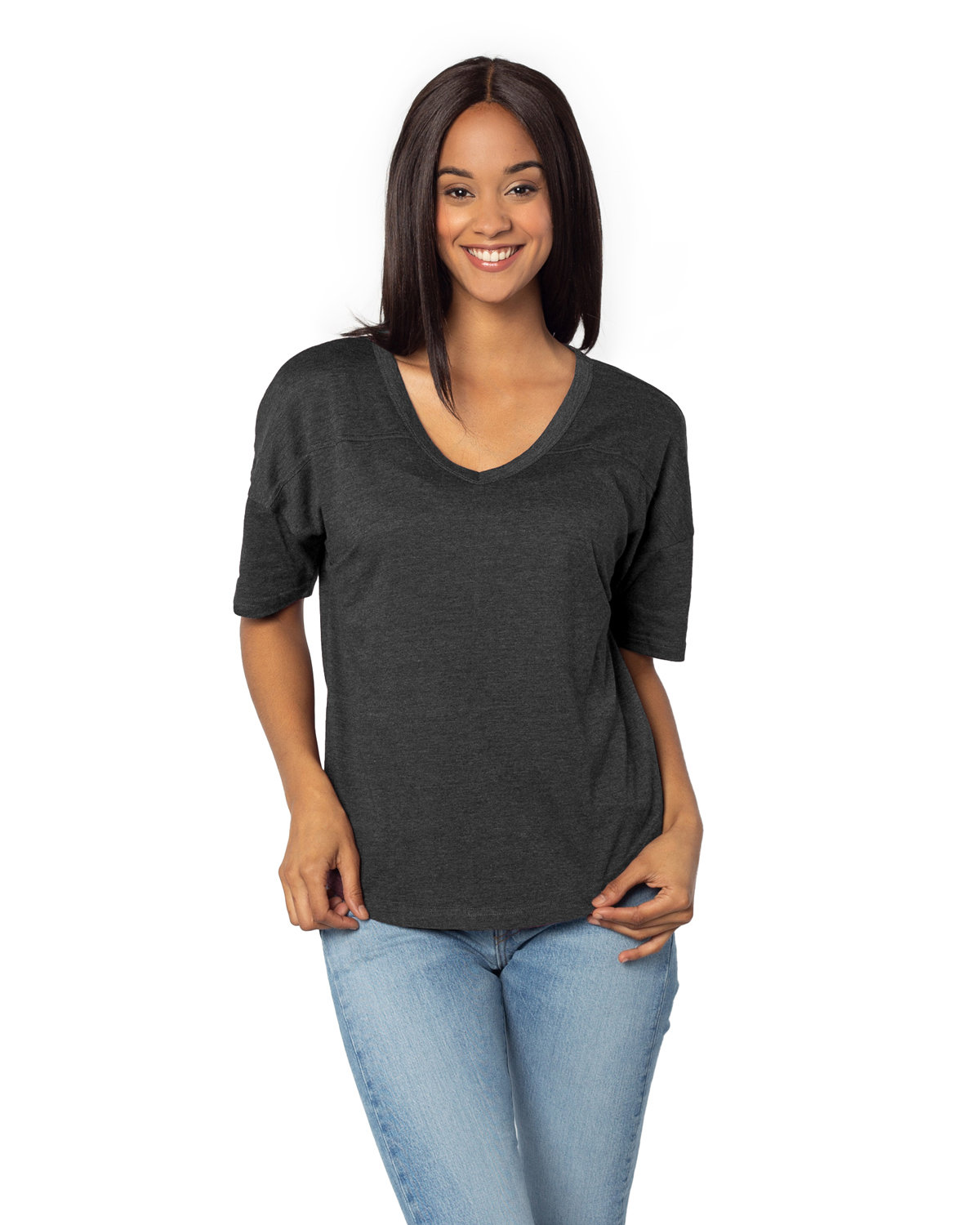 CHICKA D Ladies' Happy Jersey V-Neck