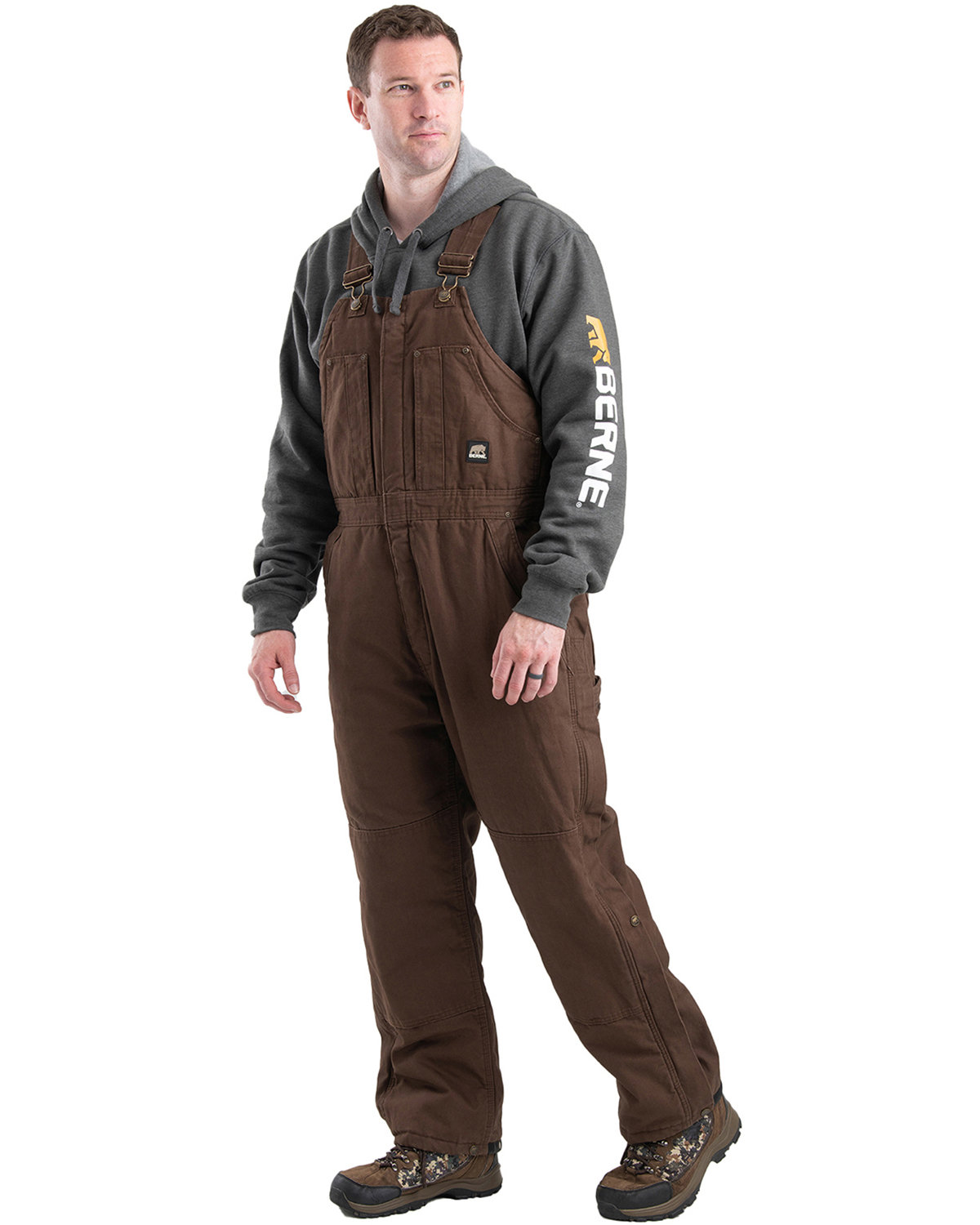 Berne Apparel Men's Heartland Insulated Washed Duck Bib Overall