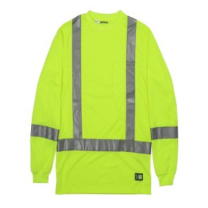 Berne Apparel Men's Tall Hi-Vis Class 3 Performance Long Sleeve T-Shirt