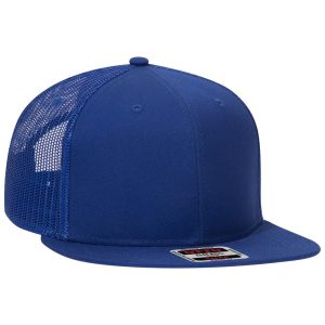 OTTO Superior Cotton Twill Round Flat Visor "OTTO SNAP" 6 Panel Pro Style Mesh Back Snapback Hat