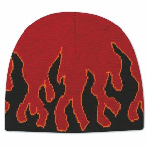 OTTO Flame Pattern Acrylic Knit 8" Beanie