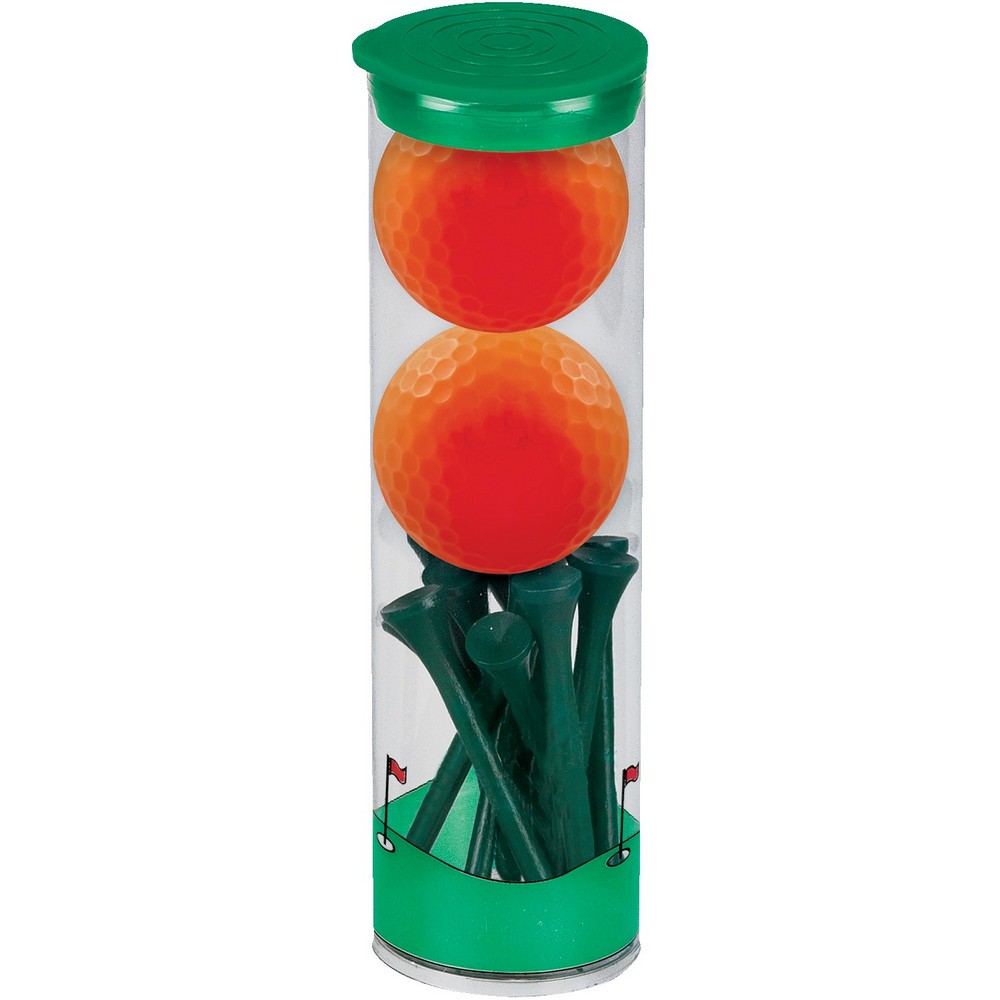 2 Ball Tall Tube with Volvik Vivid Golf Balls