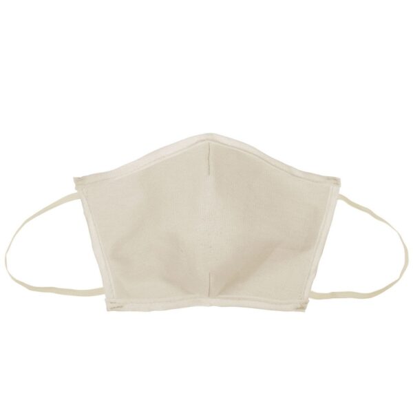 Flat Fold Canvas Face Mask w/Elastic Loops (Natural Canvas)