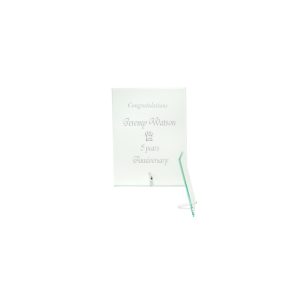 Small Jade Glass Plaque Awards with Stand