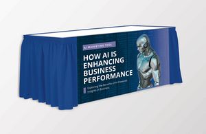 13' Shirred Table Skirt - Front Panel Print