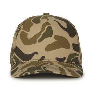 5-Panel Generic Camo Solid Back Cap