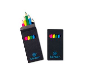6 Color Wooden Pencil Set in Black Box