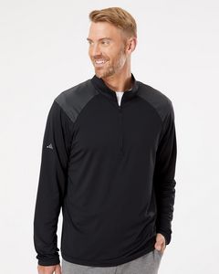 AdidasÂ® Shoulder Stripe Quarter Zip Pullover