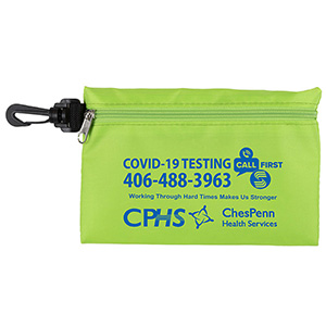 "Ariel" 12 Piece Safety Kit in Zipper Pouch with Carabiner Attachment