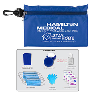 "Ariel" 12 Piece Safety Kit in Zipper Pouch with Carabiner Attachment