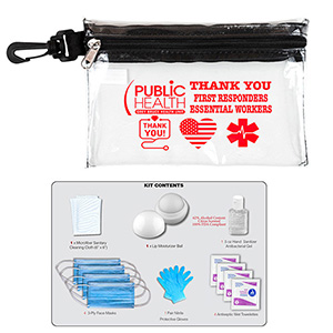 "Ariel" 12 Piece Safety Kit in Zipper Pouch with Carabiner Attachment