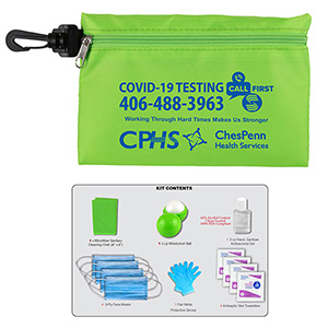 "Ariel" 12 Piece Safety Kit in Zipper Pouch with Carabiner Attachment