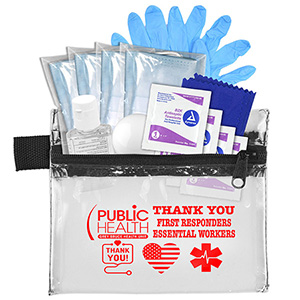 "Ariel" 12 Piece Safety Kit in Zipper Pouch with Carabiner Attachment