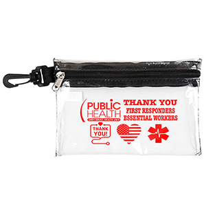 "Ariel" 12 Piece Safety Kit in Zipper Pouch with Carabiner Attachment