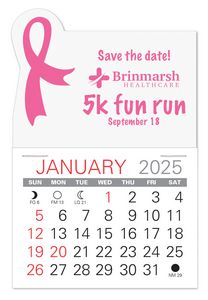 Awareness Ribbon Shape Value Stick Adhesive Calendar