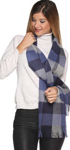 Blue Plaid Alpaca Blend Scarf