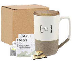 Ceramic Mug with Tea and Cookies