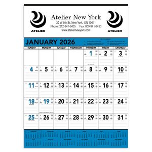 Commercial Contractor Calendar: Blue & Black 2026