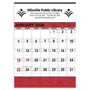 Commercial Contractor Calendar: Red & Black 2026