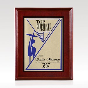 Edgement - Cherry Plaque w/ Gold Plate 9x12