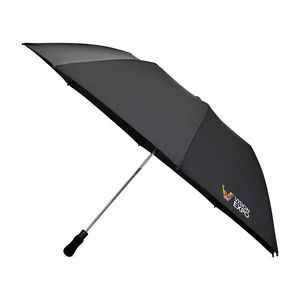 Elements 58" Recycled Auto Open Travel Folding Umbrella - Black