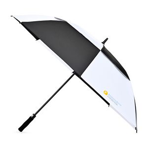 Elements 60" Recycled Auto Open Double Canopy Golf Umbrella - Black-White