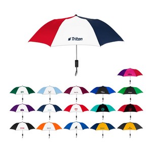Elite Compact Folding Umbrella w/2 Color Panels