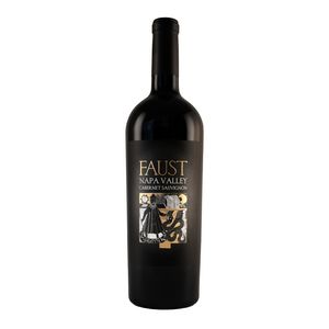 Etched Faust Cabernet Red Wine Bottle