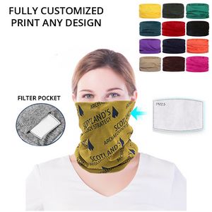 Full Color Washable Neck Gaiter Face Mask W/Pm2.5 Filter