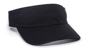 Garment Washed Visor w/Hook & Loop Back
