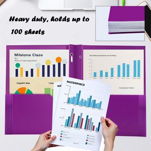 Heavy Duty Two Pocket Folders with Prongs