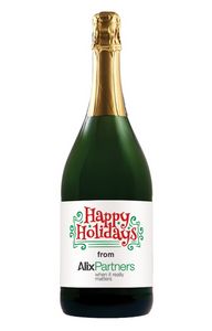 Labeled CA Champagne Sparking White Wine 1.5L w/Full-Color Custom Label