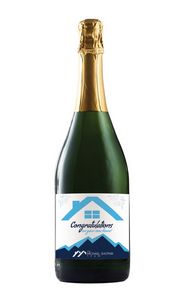 Labeled CA Champagne Sparkling Wine w/Full-Color Custom Label