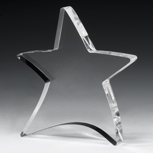 Laser Engraved Acrylic Moving Star Paperweight (4 1/2"x 5")