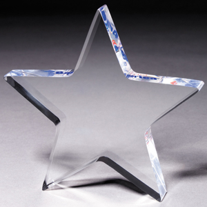 Laser Engraved Acrylic Star Paperweight (5"x 5"x 1")