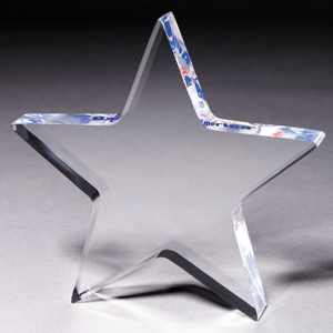 Laser Engraved Acrylic Star Paperweight (5"x 5"x 3/4")
