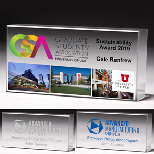 Laser Engraved Cube Award (2 1/2"x 5"x 1")