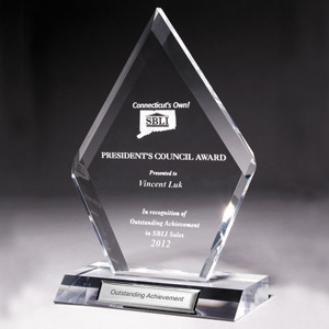 Laser Engraved Large Multi-Faceted Acrylic Award (5"x 8 3/4"x 1/2")