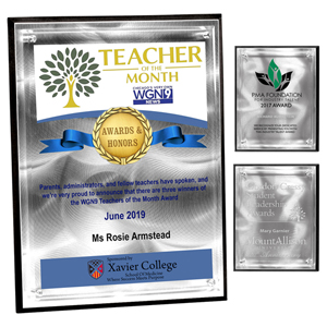 Laser Engraved Vertical Rectangle Alumo Tech Plaque (7"x 9"x 1")