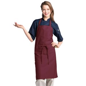 Maroon Long Bib Apron