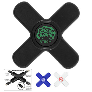 "PLAY & CHARGE 2.0" 5-in-1 Cell Phone Charging Cable Spinner (Overseas)