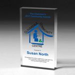 Rectangular Acrylic Paperweight - 4" x 6" x 3/4"