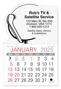 Satellite Dish Shape Value Stick Adhesive Calendar